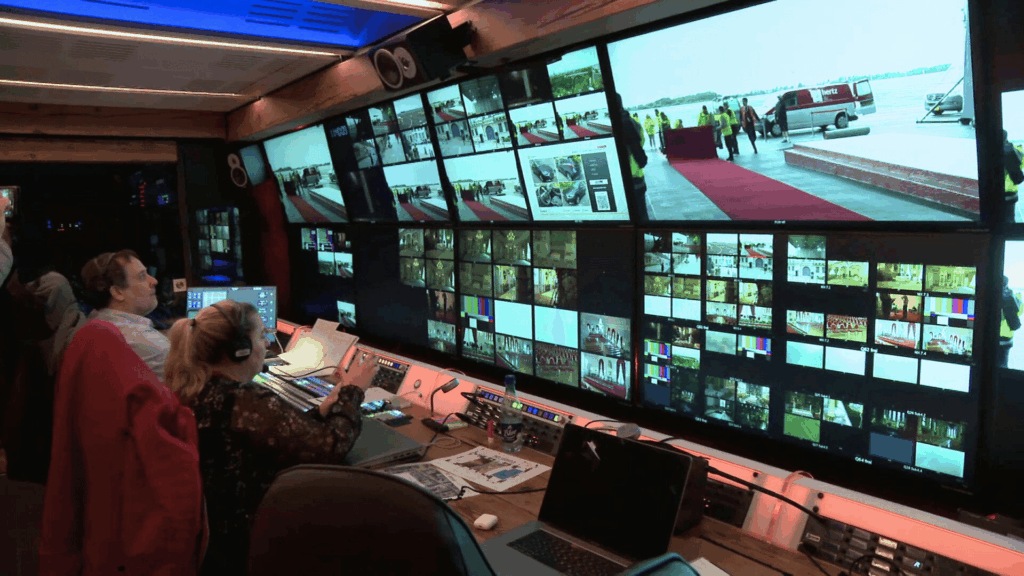 OB van control room during the Papal Visit Coverage in Luxembourg