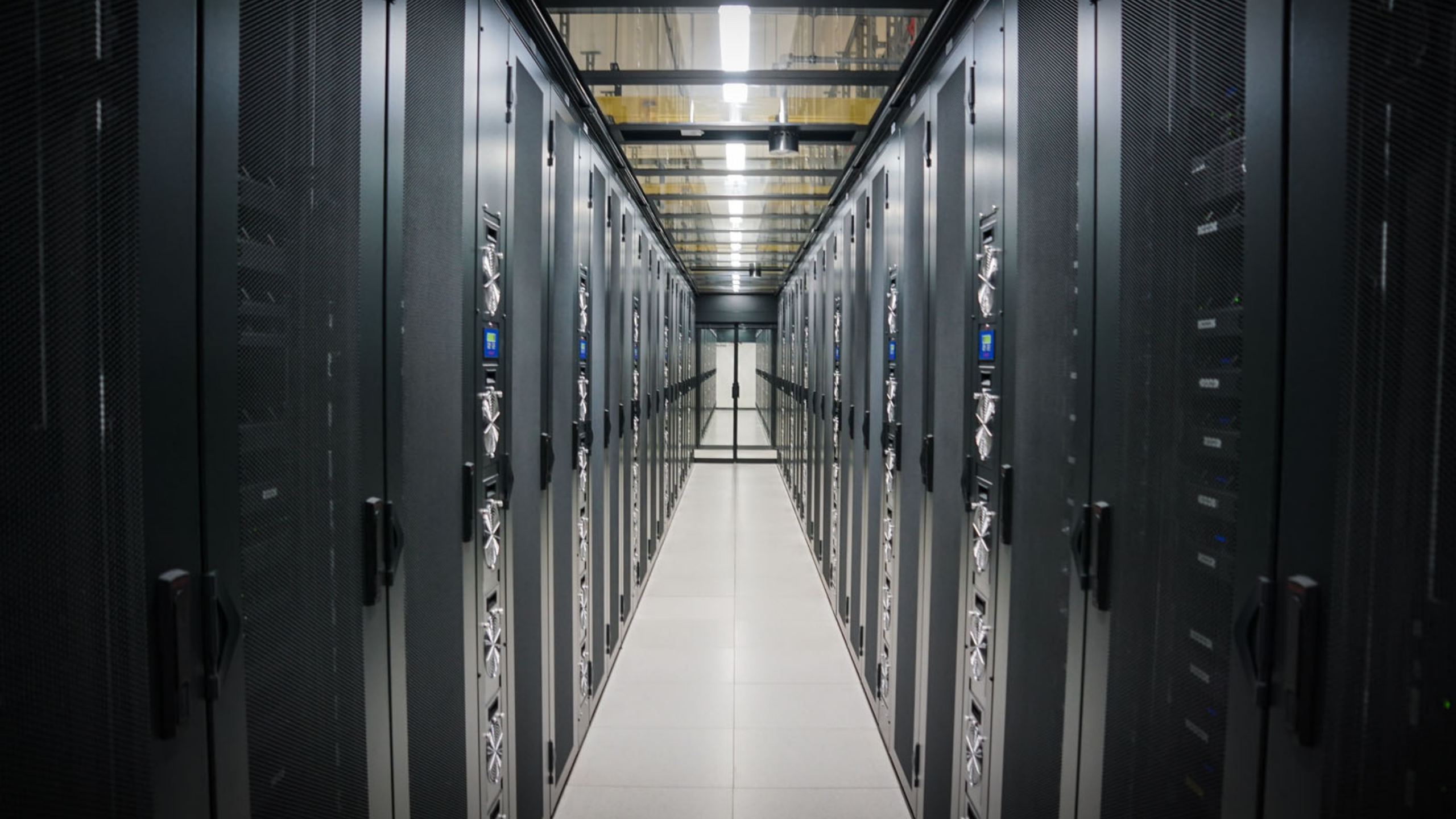 Server racks inside BCE's data center infrastructure facility.